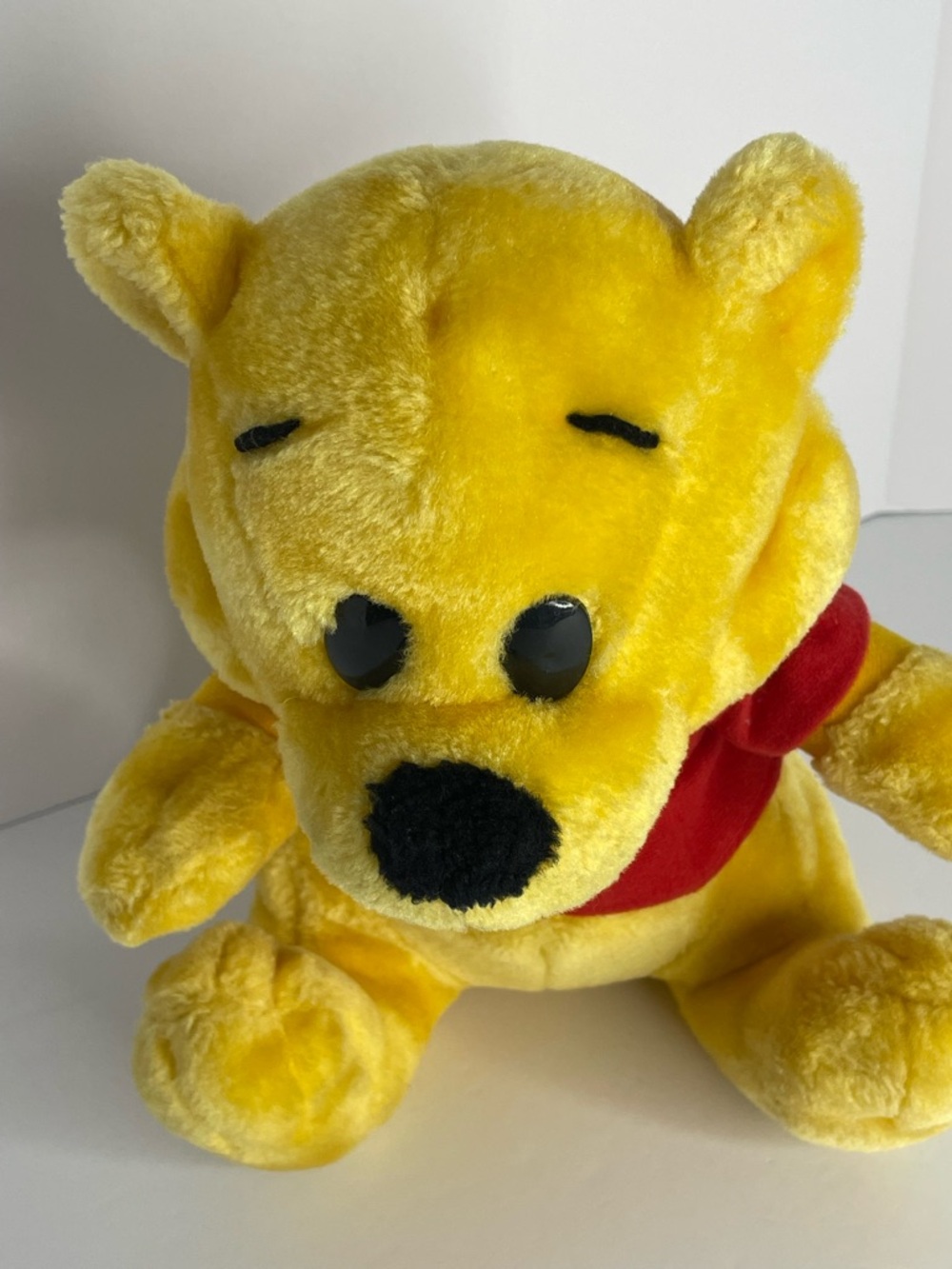 Vintage Winnie The Pooh Plush Large Plastic Eyes Red Shirt 80s 90s ✔️Description - Picture 7 of 12